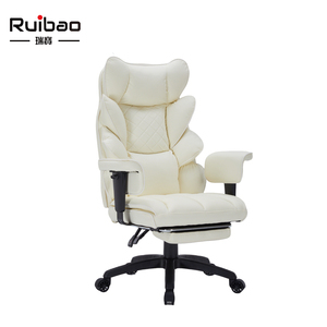 Chaise de bureau exécutive contemporaine en cuir PU personnalisée avec repose-pieds pour usage domestique et professionnel - Commandes en gros - Product Image 2