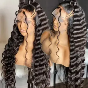 30" Loose Deep Wave Transparent HD 13*4 13*6 360 Full Lace Front Wigs , glueless virgin brazilian pre pluck lace human hair wigs