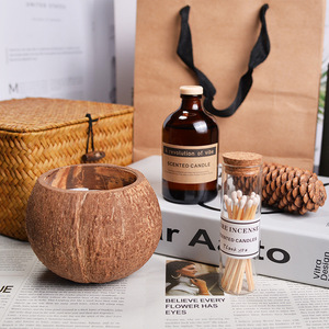 Coconut Scented <b>Candle</b> Gift <b>Set</b> Pillar Soybean Mixed Wax Home Decoration - Product Image 3