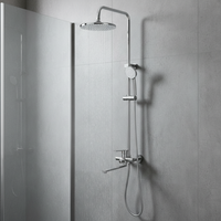 Ensemble de robinets de bain et de douche encastrés au mur, finition chromée moderne, en acier inoxydable, robinets chaud/froid, 2 fonctions, système de douche spa à effet pluie