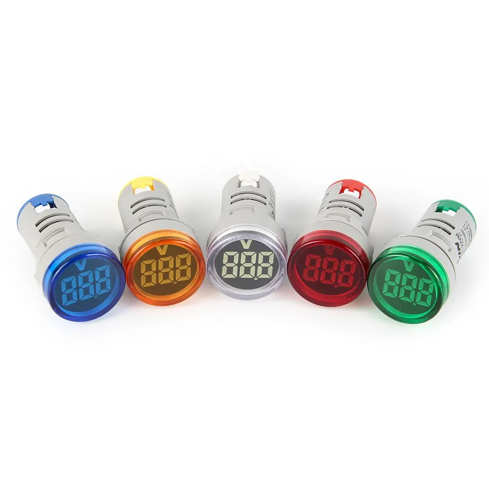 Digital AC Voltmeter Voltage Meter 50-500V 110V 220V 22mm LED Indicator Signal Warning Light Lamp