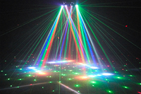 Faisceau de danse/stroboscope/laser intelligent à deux axes à quatre bras Trois en un Lumière à effet de scène dynamique