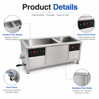 Lave-vaisselle à ultrasons commercial en acier inoxydable, équipement de cuisine pour restaurant, hôtel, cantine, nettoyage de la vaisselle