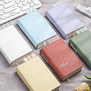 Cuaderno de PU de Tamaño A7, Grueso y Colorido, 160 Hojas, Diario Portátil, Encuadernación Térmica, Cubierta de Cuero, Tapa Dura, Mini Libreta de Bolsillo en Blanco - Product Image 2