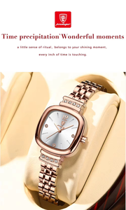 For 710 Women's Elegant Luxury Fashion Business Stainless Steel Bands Casual Square Case Glass Water Resistant Quartz <b>Watch</b> - Product Image 6