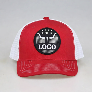 หมวกแก๊ปปักโลโก้ยาง ขายส่ง หมวก Trucker 6 แผง ปีกโค้ง ผ้าฝ้ายและตาข่าย หมวก Trucker แบบกำหนดเองได้ 男女兼用 - Product Image 1