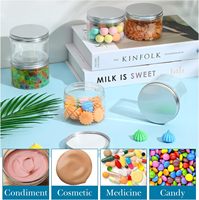 Récipients de stockage de bocaux en plastique PET de qualité alimentaire avec couvercle pour crème cosmétique cuisine ménage