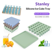 Moule à glaçons réutilisable OEM ODM sûr et inodore à 30 compartiments avec couvercle, boîte à glaçons domestique, démoulage facile, congélation rapide des glaçons