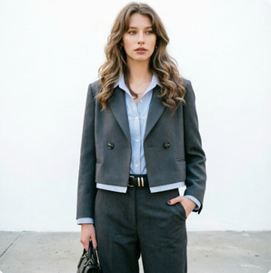 Chaqueta Corta de Doble Botonadura con Pedrería, Estilo Casual Chic, Nueva Colección Primavera, <span class=keywords><strong>Blazer</strong></span> Versátil y Sencillo para <span class=keywords><strong>Mujer</strong></span>, Corte en <span class=keywords><strong>H</strong></span> - Product Image 2