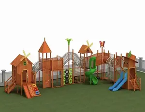 Vente en gros Ensemble terrain de jeu extérieur Terrain de jeu extérieur en bois pour enfants