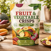 Gefreeze-droogde fruit- en groentesnacks in staande pouch, op maat bedrukt, aluminiumfolie, food grade mylar, hersluitbare notenverpakkingen