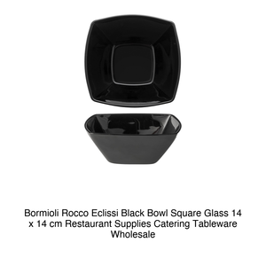 Cuenco de Vidrio Negro Eclipse 14 × 14 cm Cuadrado Bormioli Rocco - Product Image 2