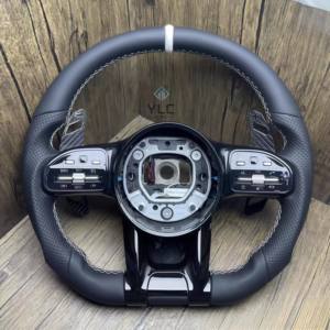 Volante Deportivo de Cuero de Lujo YLC para <span class=keywords><strong>Mercedes</strong></span> Benz, para AM-G W447 SLK R171 Clase G A220 W219 GLE W176 ML W202 A45 AMG CLS - Product Image 1