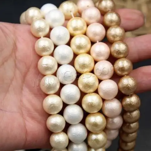 Großhandel DIY Painted Shell Round Beads plattiert Modeschmuck machen Ergebnisse 6mm 1434121