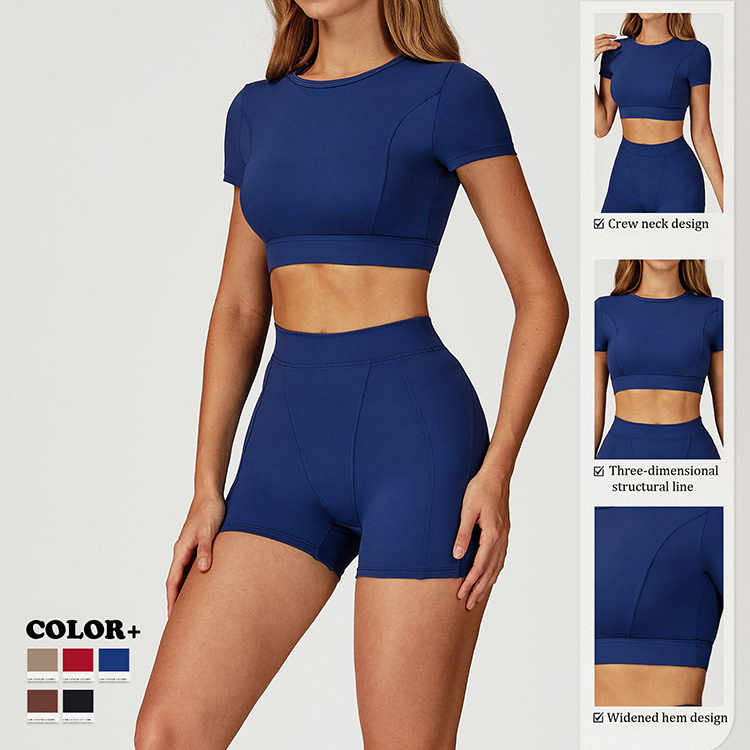 Women's Sports T-shirt Breathable Quick Dry Yoga Wear Casual Versatile Tight Fitness Top for Running Pilates Workout