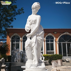 Youfine รูปปั้นผู้หญิงรูปปั้นผู้หญิงหินอ่อนสีขาวรูปปั้นตกแต่งสวนแกะสลักด้วยมือหรูหรา - Product Image 2