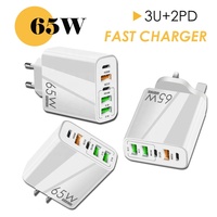Chargeur mural USB portable 65W pour téléphone portable, charge rapide, double PD QC3.0, charge rapide