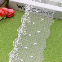 Dentelle en tulle blanc de 7 cm, broderie soluble dans l'eau, bordure en dentelle pour robe et accessoires de lingerie