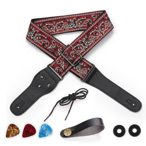 Ensemble de sangle de <span class=keywords><strong>guitare</strong></span> brodée de luxe avec accessoires - Sangle, cravate, <span class=keywords><strong>corde</strong></span>, boucles, médiators - Product Image 2