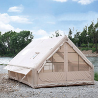 Tienda de Campaña Inflable de Lujo para Exteriores de 12 Personas, de Tela Oxford Impermeable, Tipo Cabaña con Tragaluz y Puerto para Estufa para Fiestas y Eventos
