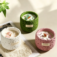 Ensemble cadeau de diffuseur de bougie en céramique parfumée de luxe avec logo personnalisé, fabrication artisanale créative, pots à bougie vides parfumés à faire soi-même