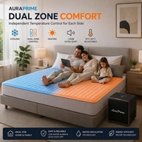 Surmatelas chauffant et rafraîchissant AuraPrime à double zone avec contrôle intelligent de la température pour chambre à coucher, maison et hôtel
