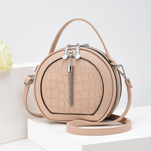 2025 New Fashion Round Shape <strong>Bags</strong> for <strong>Women</strong> Luxury Tassel Zipper Crossbody <strong>Bags</strong> PU <strong>Leather</strong> Circular <strong>Handbag</strong> - Product Image 3
