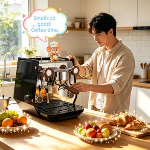 เครื่องชงกาแฟเอสเพรสโซ่ E61 1 หัวชง ระดับมืออาชีพ สำหรับใช้ในบ้าน/ร้านกาแฟ กำลังไฟ 2400 วัตต์ หม้อต้มคู่ ปรับแต่งได้หลากหลาย พร้อมระบบไอน้ำแรงสูงแบบแห้ง - Product Image 2
