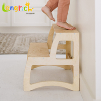 Tabouret d'Appoint en Bois pour Enfants, Style Montessori, pour Salle de Bain, Cuisine, Chambre, Salon, Utilisation Domestique