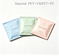 Op maat gemaakte thee zakjes met drie zijden seal, zonder ritssluiting, vlakke aluminiumfolie verpakking met aangepaste print voor losse thee en kruidenthee.