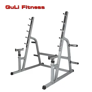 Guli Fitness Bench Press et Squat Rack Combo demi-Cage de puissance avec bras de projecteur réglables pour l'haltérophilie