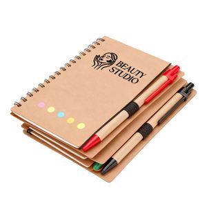 Bloc de Notas Kraft Personalizado con Logotipo para Regalos de Cuidado de la Piel, Notas Adhesivas, Bloc de Notas Espiral Impreso, Blocs de Notas Promocionales con Bolígrafo - Product Image 1