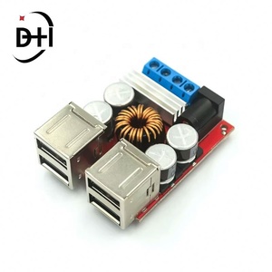 โมดูลชาร์จไฟในรถยนต์ DC-DC Buck Step-down 8V-35V เป็น 5V 8A 40W ฮับชาร์จไฟ USB 4 พอร์ต บอร์ดจ่ายไฟสำหรับชาร์จมือถือ - Product Image 2