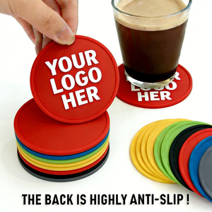Juego de Posavasos Redondos de Silicona Suave con Logotipo Personalizado, Ecológicos y Lavables, para Bebidas de Bar y Pub - Product Image 6