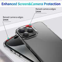 Coque de téléphone transparente en TPU souple pour iPhone 15 Pro 13 12 Mini 11 14 Pro Max 16 17 Plus, coque arrière rigide en PC transparente antichoc