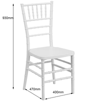 Chaises Chiavari empilables en résine blanche, design européen antique, pour usage commercial et hôtelier (vente en gros)