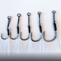 Hameçon d'assistance à la pêche Fh060, hameçons d'assistance à la Jigging, eau salée, métal, acier à haute teneur en carbone, emballage en PVC, haute résistance