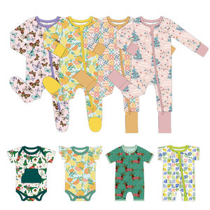 Baju Bayi Baru Lahir Custom Nyaman Lengan Panjang Resleting YKK Dua Arah Bahan Lyocell Bambu Romper Bayi - Product Image 4