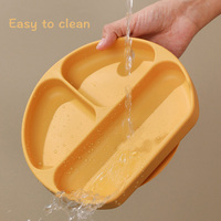 Assiettes pour bébés personnalisables en gros – Ensemble d'assiettes à dîner pour enfants, assiettes divisées en silicone à ventouse, style dessin animé pour l'alimentation des tout-petits