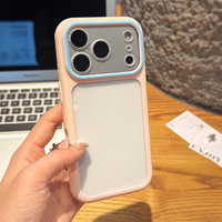Coque de téléphone en époxy à couleur contrastante Groove Cream, coque souple haute transparence antichoc pour iPhone 17 18 Pro Max 16 15 14 13