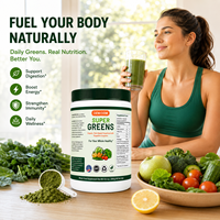 Poudre de Super Aliments Verts Marque Blanche – Complément Alimentaire pour la Santé Digestive, Sans OGM, Végétalien, Sans Gluten, à Base de Plantes, pour Adultes, OEM