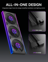 upHere 360mm Reverse ARGB Lüfter-Kit mit PWM-Steuerung, 120mm Ansauglüfter für High-End Panorama-Gaming-Gehäuse, nahtlose Ästhetik