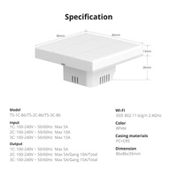Sonoff TX T5 86 1C Wifi layar penuh, saklar cerdas dinding sentuh dengan kontrol suara lampu