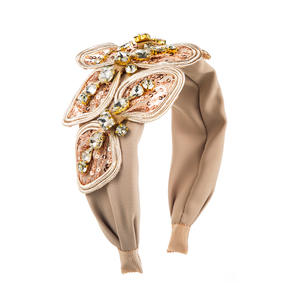 แถบคาดศีรษะลูกไม้โบว์ใหญ่สำหรับผู้หญิงพร้อมเครื่องประดับผมระดับไฮเอนด์ขอบกว้าง - Product Image 2