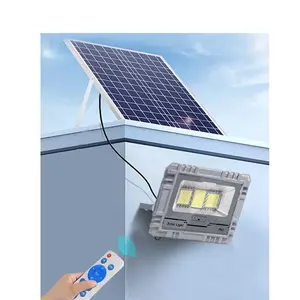 Remote control IP67 lampu sorot Led tenaga surya, lampu sorot Led surya luar ruangan anti air 40W 60W 100W 200W untuk taman