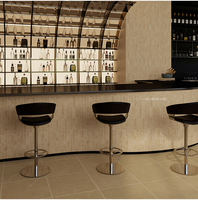 Carreaux de porcelaine décoratifs noirs de luxe pour murs intérieurs de bars modernes, 50x200mm