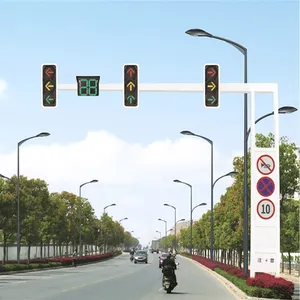 現代的なデザインの街路信号アーム亜鉛メッキ鋼交通照明ポール