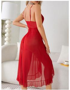 Sex Mesh canottiera abito lungo <span class=keywords><strong>da</strong></span> donna con scollo a V in vita stretto Modulare <span class=keywords><strong>camicia</strong></span> <span class=keywords><strong>da</strong></span> <span class=keywords><strong>notte</strong></span> senza maniche <span class=keywords><strong>aperta</strong></span> e senza schienale vestito seducente - Product Image 4