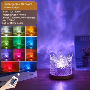 New Arrival pha lê Đèn bàn điều khiển từ xa năng động RGB 16 màu USB thay đổi nước gợn môi trường xung quanh ánh sáng ban đêm cho phòng ngủ - Product Image 5