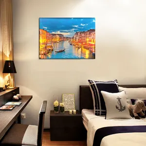 Voll farbige Fadeless gerahmte benutzer definierte Wand kunst Licht Leinwand druck LED-Malerei